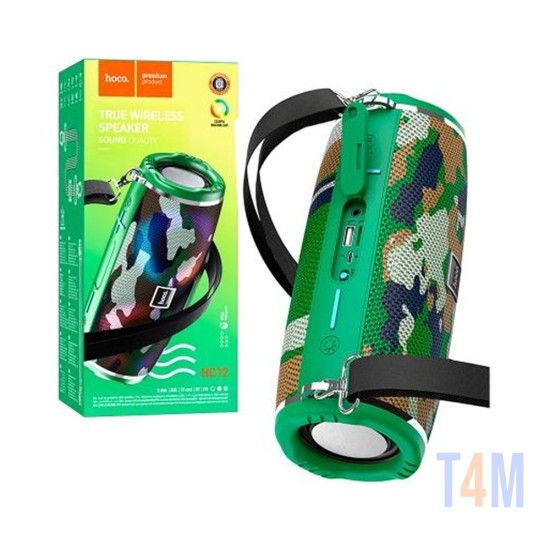 Coluna Sem Fio Esportivo Hoco HC12 FM/TF/AUX/USB 3600mAh BT V5.0 Verde Escuro